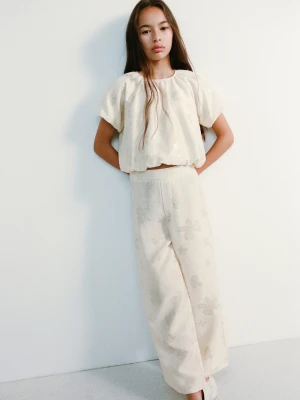 MANGO KIDS - Krótka bluzka z nadrukiem złoty - lata - Dzieci