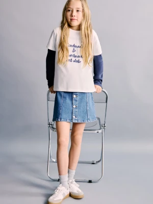 MANGO KIDS - Krótka spódnica dżinsowa ciemnoniebieski - - Dzieci