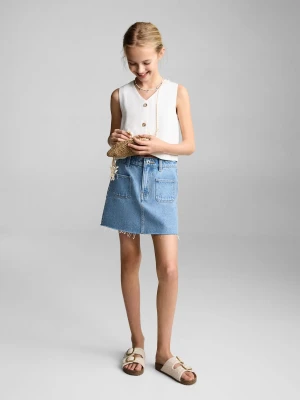 MANGO KIDS - Krótka spódnica dżinsowa średni niebieski - - Dzieci