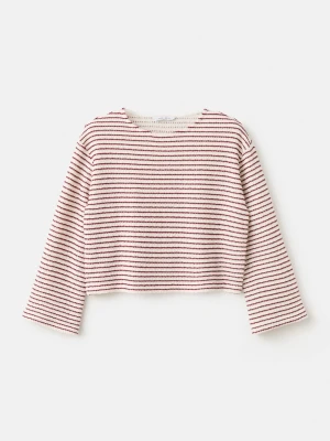 MANGO KIDS - Krótki sweter z dzianiny czerwony - lata - Dzieci