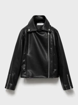 MANGO KIDS - Kurtka biker ze sztucznej skóry czarny - lata - Dzieci