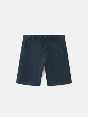 MANGO KIDS - Lniane bermudy granatowy - - Dzieci