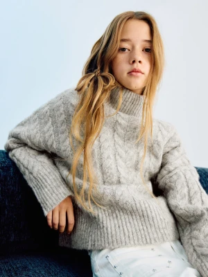 MANGO KIDS - Lureksowy sweter z golfem szary - lata - Dzieci