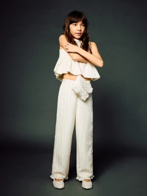 MANGO KIDS - Mała torebka z koralików kremowy / écru - Rozmiar uniwersalny - Dzieci