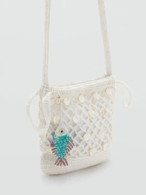 MANGO KIDS - Mała torebka z koralików piaskowy - Rozmiar uniwersalny - Dzieci