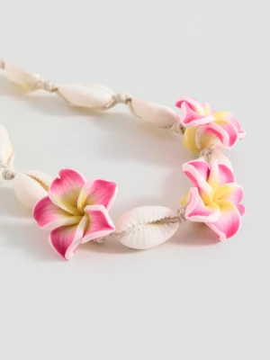 MANGO KIDS - Naszyjnik choker z muszelkami różowy - Rozmiar uniwersalny - Dzieci