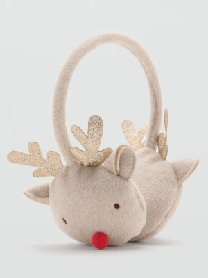 MANGO KIDS - Nauszniki renifer piaskowy - Rozmiar uniwersalny - Dzieci