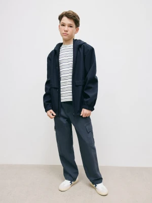 MANGO KIDS - Nieprzemakalna kurtka z kapturem granatowy - - Dzieci