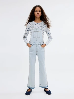MANGO KIDS - Ogrodniczki denim z bawełny jasnoniebieski - lata - Dzieci
