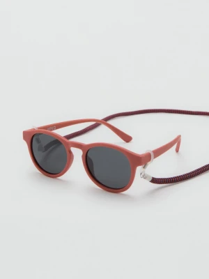 MANGO KIDS - Okrągłe okulary karmelowy brąz - Rozmiar uniwersalny - Dzieci