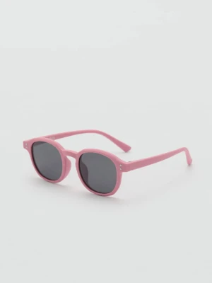 MANGO KIDS - Przeciwsłoneczne okulary matowe blady róż - Rozmiar uniwersalny - Dzieci