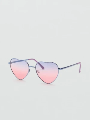 MANGO KIDS - Okulary przeciwsłoneczne serca liliowy - Rozmiar uniwersalny - Dzieci