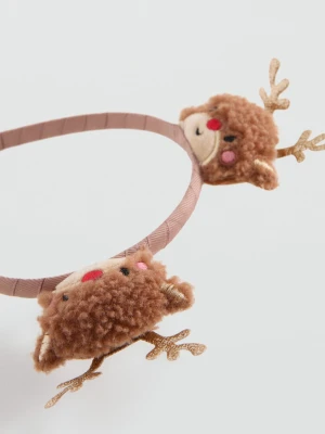 MANGO KIDS - Opaska do włosów renifer brązowy - Rozmiar uniwersalny - Dzieci