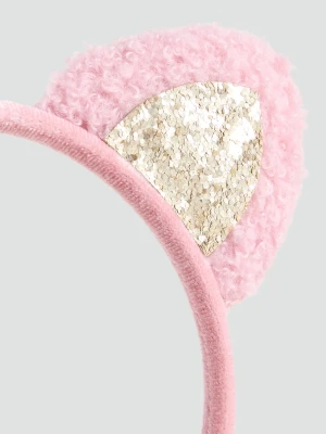 MANGO KIDS - Opaska na włosy kocie uszka blady róż - Rozmiar uniwersalny - Dzieci