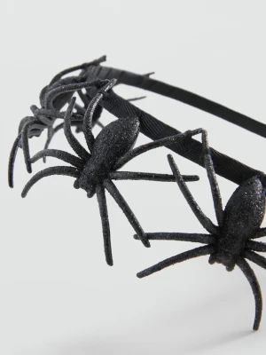 MANGO KIDS - Opaska na włosy z pająkiem czarny - Rozmiar uniwersalny - Dzieci