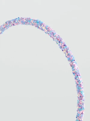 MANGO KIDS - Opaska z błyszczącymi koralikami liliowy - Rozmiar uniwersalny - Dzieci