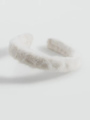 MANGO KIDS - Opaska z futerkiem piaskowy - Rozmiar uniwersalny - Dzieci