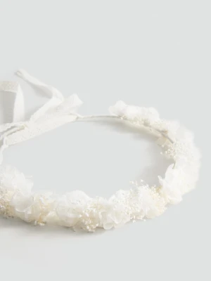 MANGO KIDS - Opaska z kolorowymi kwiatami biały - Rozmiar uniwersalny - Dzieci