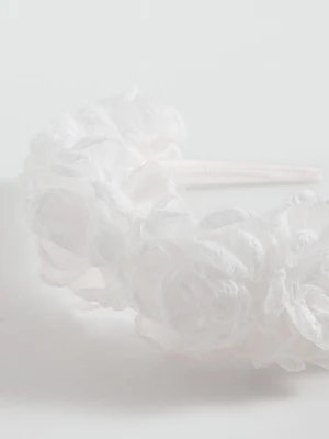 MANGO KIDS - Opaska z kwiatami biały - Rozmiar uniwersalny - Dzieci