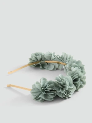 MANGO KIDS - Opaska z kwiatami bladozielony - Rozmiar uniwersalny - Dzieci