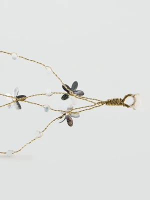 Opaska z kwiatami i kamyczkami strass złoty - Dzieci - Rozmiar uniwersalny - MANGO KIDS