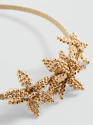 MANGO KIDS - Opaska z kwiatami złoty - Rozmiar uniwersalny - Dzieci