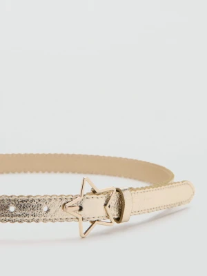 MANGO KIDS - Pasek z klamrą w kształcie gwiazdy złoty - - Dzieci