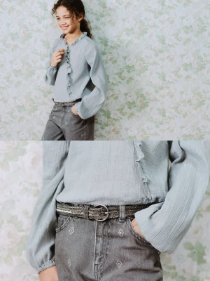 Pasek z koralikami szary - Dzieci - - MANGO KIDS