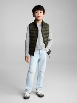 MANGO KIDS - Pikowana kamizelka khaki - lata - Dzieci