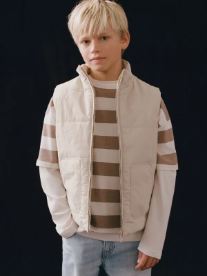 MANGO KIDS - Pikowana kamizelka nieprzemakalna lodowy szary - lata - Dzieci