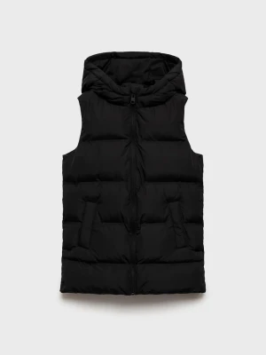 MANGO KIDS - Długa kamizelka z kapturem kremowy / écru - lata - Dzieci