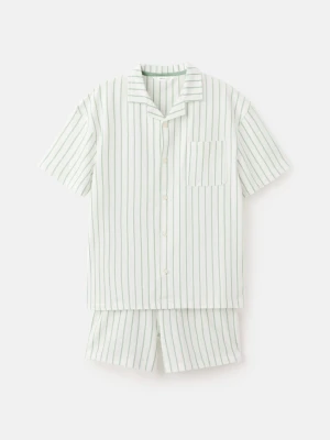 MANGO KIDS - Piżama w paski z krótkimi nogawkami zielony - lata - Dzieci