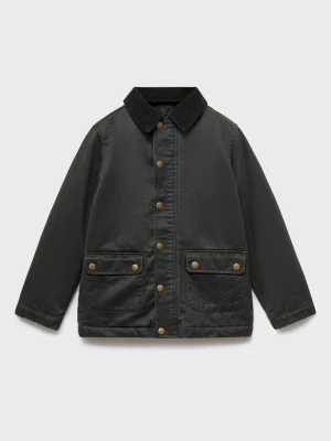 MANGO KIDS - Parka z efektem woskowania khaki - lata - Dzieci