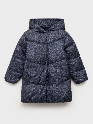 MANGO KIDS - Płaszcz z kwiatowym wzorem ciemnoniebieski - - Dzieci