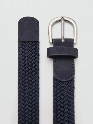 MANGO KIDS - Pleciony pasek granatowy - - Dzieci