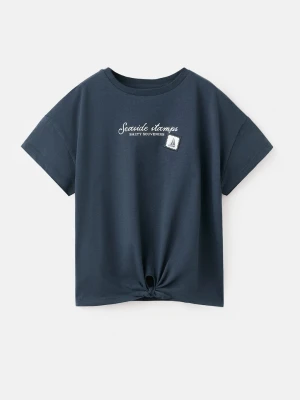 Podkoszulek z węzłem granatowy - Dzieci - lata - MANGO KIDS