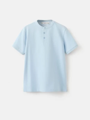 MANGO KIDS - Polo stójkowy kołnierzyk błękitny - lata - Dzieci