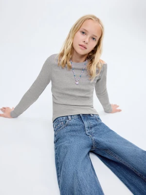 MANGO KIDS - Koszulka z lureksu z wycięciem średni szary - lata - Dzieci