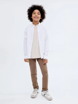 MANGO KIDS - Proste spodnie brązowy - - Dzieci