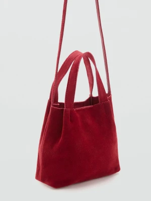 MANGO KIDS - Skórzana torebka tote czerwony - Rozmiar uniwersalny - Dzieci