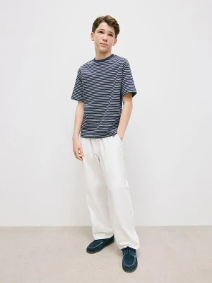 MANGO KIDS - Skórzane buty w stylu żeglarskim niebieski - - Dzieci