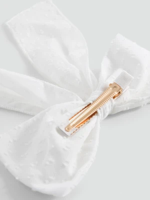 MANGO KIDS - Spinka do włosów z kokardką biały - Rozmiar uniwersalny - Dzieci