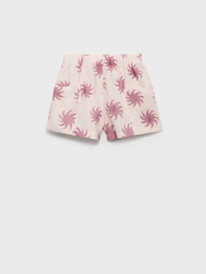 MANGO KIDS - Spodenki z bawełny ze wzorem różowy - lata - Dzieci