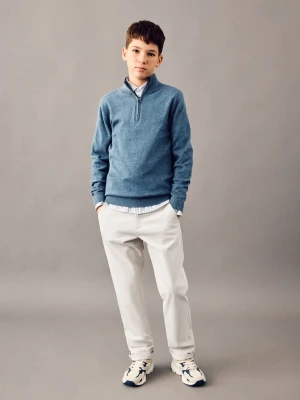 MANGO KIDS - Spodnie chinosy z wywiniętym dołem lodowy szary - lata - Dzieci