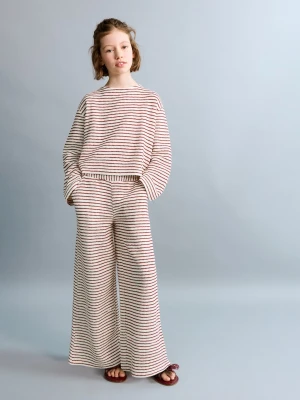 Spodnie dzianinowe w paski czerwony - Dzieci - lata - MANGO KIDS