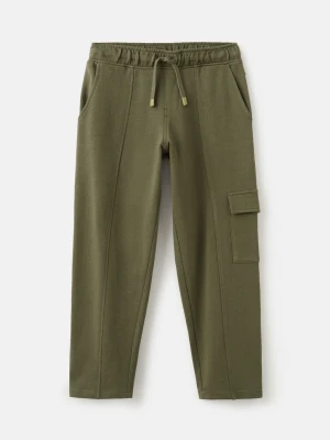 MANGO KIDS - Spodnie jogger cargo z bawełny khaki - lata - Dzieci