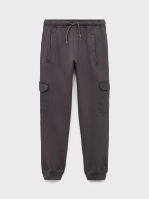 MANGO KIDS - Spodnie jogger cargo ze sznurkiem antracytowy - - Dzieci