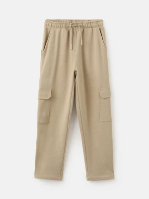 MANGO KIDS - Spodnie jogger cargo ze sznurkiem średni brązowy - - Dzieci