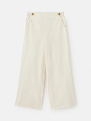 Spodnie o prostym kroju z bawełny biały - Dzieci - lata - MANGO KIDS
