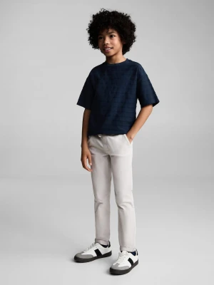 MANGO KIDS - Spodnie slim fit z bawełny lodowy szary - lata - Dzieci
